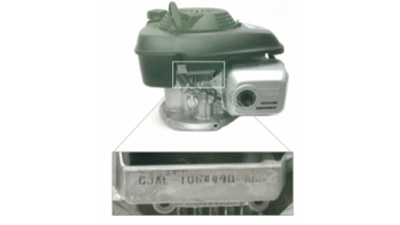 Honda engine model with close up shot of serial number